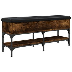 vidaXL Banc &agrave; chaussures ch&ecirc;ne fum&eacute; 102x32x45 cm bois d'ing&eacute;nierie