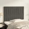 vidaXL T&ecirc;te de lit Gris fonc&eacute; 80x5x118/128 cm Velours