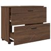 vidaXL Ensemble de mobilier de salle de bain 3 pcs Ch&ecirc;ne brun