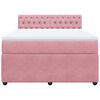 vidaXL Sommier &agrave; lattes de lit avec matelas Rose 140x190 cm Velours