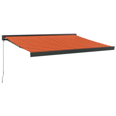 vidaXL Auvent rétractable orange et marron 3x2,5 m tissu et aluminium