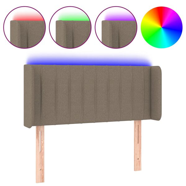 vidaXL T&ecirc;te de lit &agrave; LED Taupe 83x16x78/88 cm Tissu