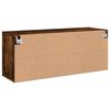 vidaXL Meuble TV mural ch&ecirc;ne fum&eacute; 100x30x41 cm