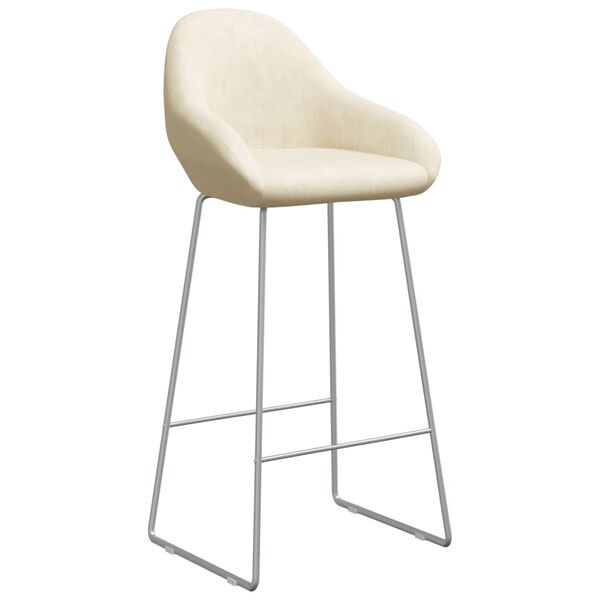 vidaXL Tabouret de bar Cr&egrave;me Velours