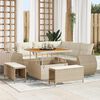 vidaXL Ensemble de canap&eacute; de jardin 8 pcs Beige et cr&egrave;me polyrotin