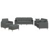 vidaXL Ensemble de canap&eacute;s 4 pcs coussins gris fonc&eacute; tissu
