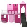 vidaXL Lit mezzanine pour enfants Blanc et rose 80 x 200 cm M&eacute;tал