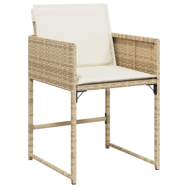 vidaXL Ensemble &agrave; manger de jardin et coussins 9 pcs beige Poly rotin