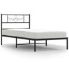 vidaXL Cadre de lit m&eacute;tal sans matelas avec t&ecirc;te de lit noir 90x190 cm