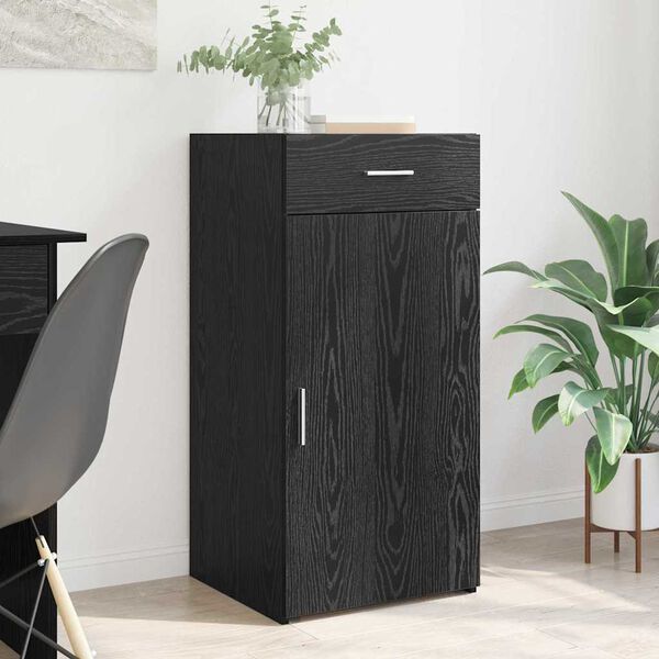 vidaXL Buffet Ch&ecirc;ne noir 42,5 x 40 x 93 cm Bois d'ing&eacute;nierie