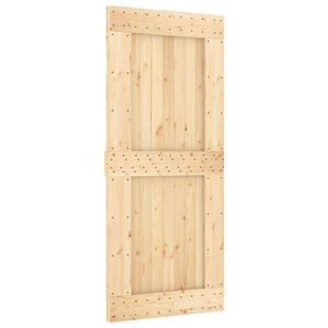vidaXL Porte coulissante NARVIK Naturel et noir 90 x 210 cm (213,5 cm)