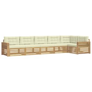 vidaXL Ensemble de canap&eacute;s d'ext&eacute;rieur 6 pc Blanc et cr&egrave;me Polyester