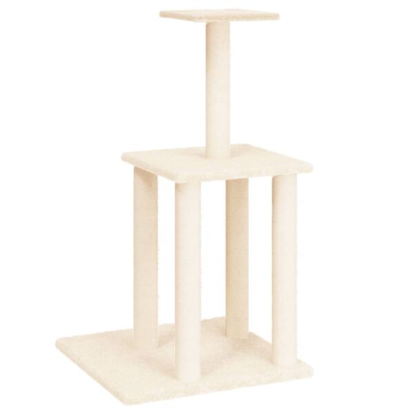 vidaXL Arbre &agrave; chat avec griffoirs en sisal cr&egrave;me 85,5 cm