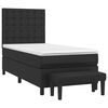 vidaXL Sommier &agrave; lattes de lit avec matelas Noir 90x200 cm Similicuir