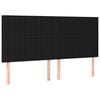 vidaXL Sommier &agrave; lattes de lit et matelas et LED Noir 200x200 cm Tissu
