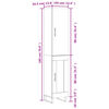 vidaXL Buffet haut Blanc 34,5x34x180 cm Bois d'ing&eacute;nierie