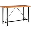 vidaXL Ensemble de bar 7 pcs Bois solide et cuir v&eacute;ritable