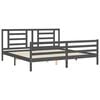 vidaXL Cadre de lit sans matelas gris 200x200 cm bois massif