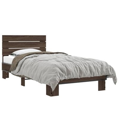 vidaXL Cadre de lit sans matelas chêne marron 75x190 cm