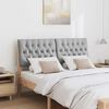 vidaXL T&ecirc;te de lit capitonn&eacute;e Gris clair 160 cm Pin massif