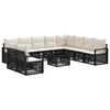 vidaXL Ensemble de canap&eacute; de jardin 11 pc Noir polyrotin
