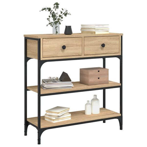 vidaXL Table console ch&ecirc;ne sonoma 72,5x25x75 cm bois d'ing&eacute;nierie