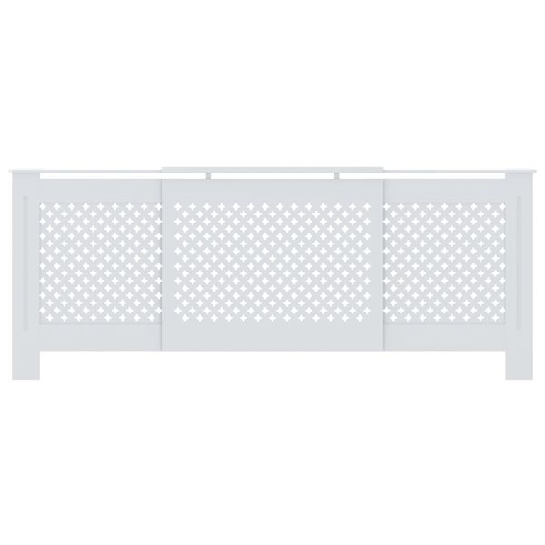 vidaXL Cache-radiateur MDF Blanc 205 cm