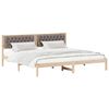 vidaXL Cadre de lit avec t&ecirc;te de lit Taupe 200 x 200 cm Pin massif