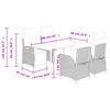 vidaXL Ensemble &agrave; manger de jardin coussins 5pcs Noir R&eacute;sine tress&eacute;e