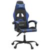 vidaXL Chaise de jeu pivotante Noir et bleu Similicuir