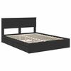 vidaXL Lit de Rangement Noir 150 x 200 cm Bois d'ing&eacute;nierie