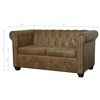 vidaXL Canap&eacute; Chesterfield 2 places en similicuir marron
