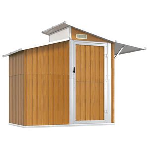 vidaXL Abri de jardin Marron 270x130x208,5 cm M&eacute;tal galvanis&eacute;