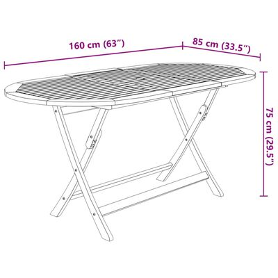 vidaXL Ensemble à manger d'extérieur pliable 7pcs Bois d'acacia solide