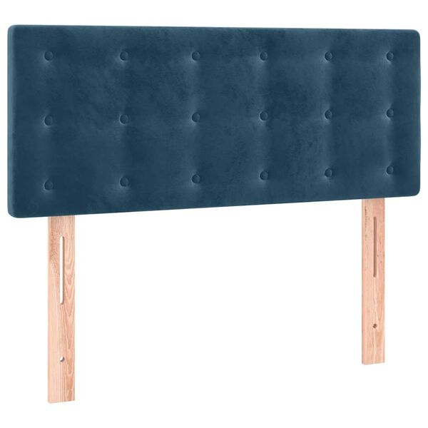 vidaXL T&ecirc;te de lit &agrave; LED Bleu fonc&eacute; 100x5x78/88 cm Velours