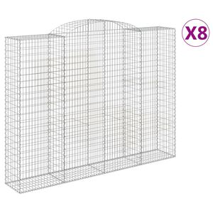 vidaXL Paniers &agrave; gabions arqu&eacute;s 8 pcs 300x50x220/240 cm fer galvanis&eacute;