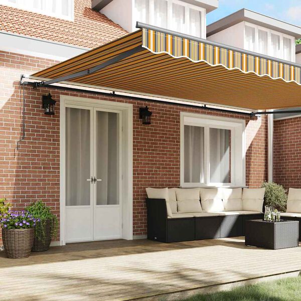 vidaXL Auvent R&eacute;tractable Multicolore 500 &times; 300 cm Polyester et Acier