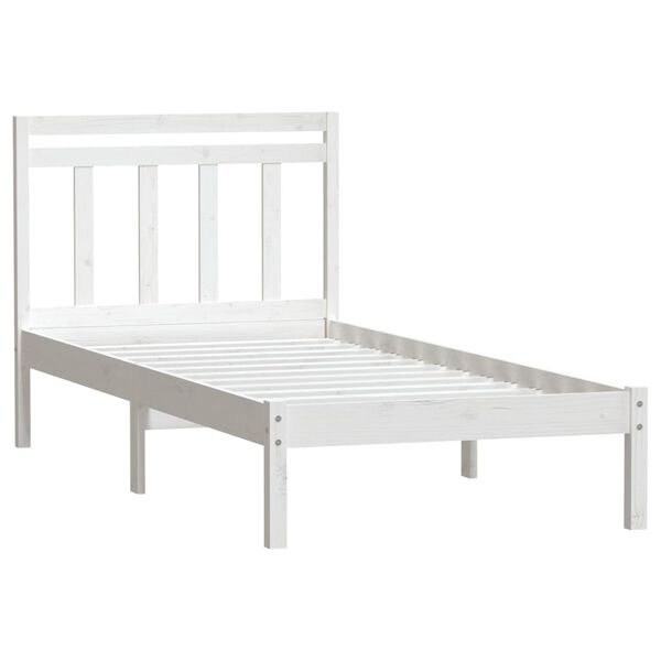 vidaXL Cadre de lit sans matelas blanc bois massif 90x200 cm