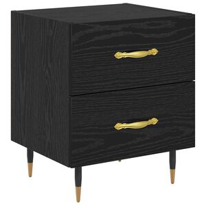 vidaXL Cabinet de chevet avec tiroir Ch&ecirc;ne noir 40 x 35 x 47,5 cm