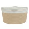 vidaXL Panier de rangement beige et blanc &Oslash;40x25 cm coton
