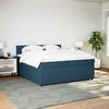vidaXL Sommier &agrave; lattes de lit et matelas Bleu 200x200 cm velours