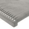 vidaXL T&ecirc;te de lit &agrave; LED Gris clair 203x16x118/128 cm Velours