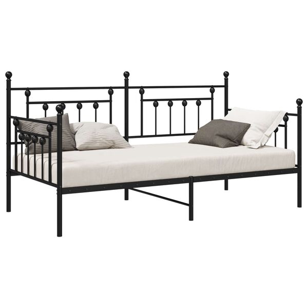 vidaXL Cadre de lit de jour Noir 107 x 203 cm Acier