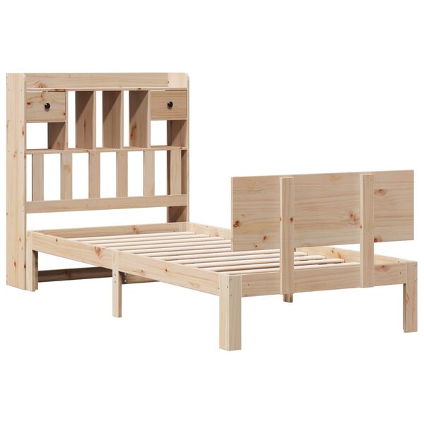 vidaXL Lit biblioth&egrave;que sans matelas 75x190 cm bois de pin massif