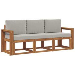 vidaXL Ensemble de canap&eacute;s d'ext&eacute;rieur 3 pc Gris Naturel et Clair