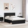 vidaXL Cadre de lit avec t&ecirc;te de lit Noir 140 x 190 cm Pin massif