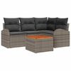 vidaXL Ensemble de canap&eacute; de jardin 5 pc Gris polyrotin