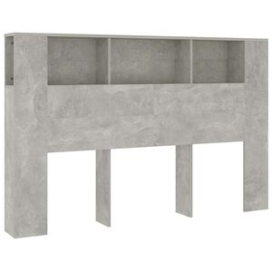 vidaXL Armoire de t&ecirc;te de lit Gris b&eacute;ton 160x18,5x104,5 cm
