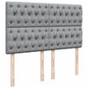 vidaXL Sommier &agrave; lattes de lit avec matelas Gris clair 160x200cm Tissu