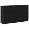 vidaXL Buffet 3 pc Ch&ecirc;ne noir 121 x 30 x 70 cm Bois d'ing&eacute;nierie